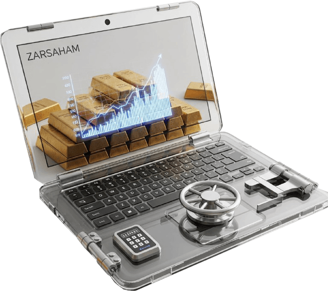 Gold bar in display case